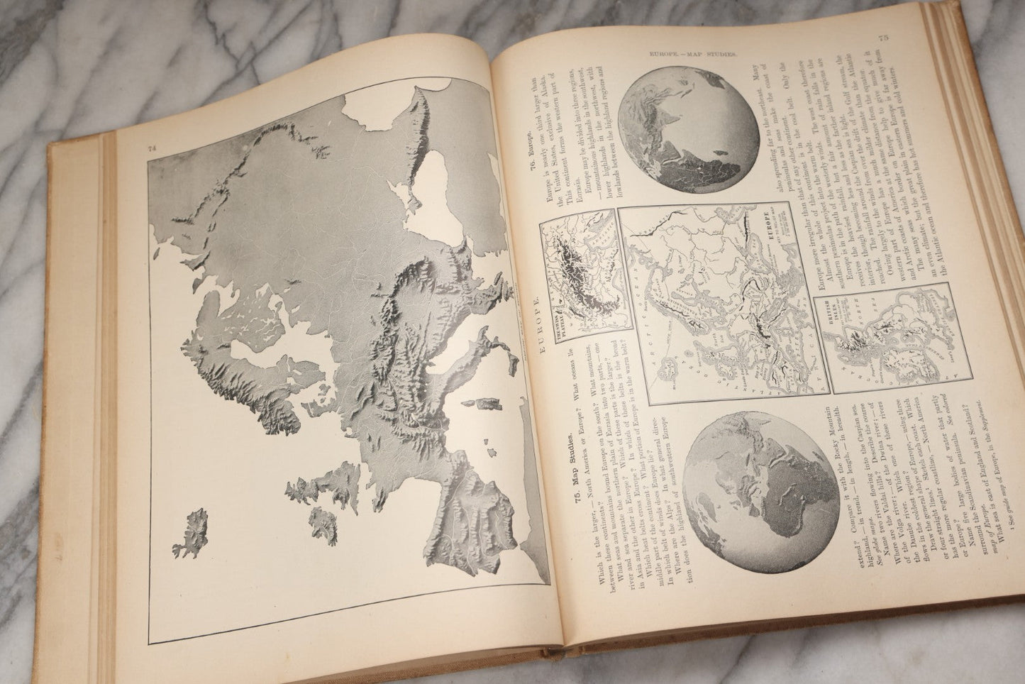 Lot 203 - "Frye's Complete Geography, General Edition" Antique Geography Textbook By Alex Everett Frye, Ginn & Company, 1895