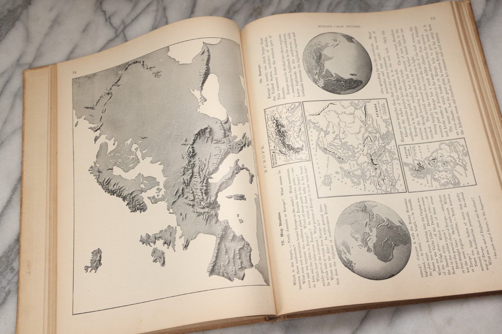 Lot 203 - "Frye's Complete Geography, General Edition" Antique Geography Textbook By Alex Everett Frye, Ginn & Company, 1895