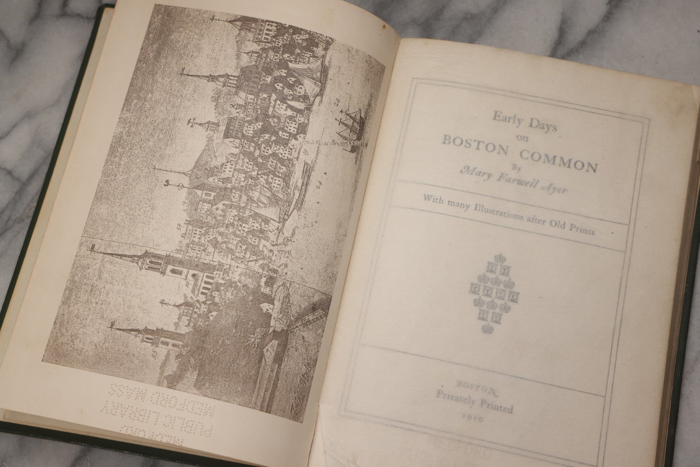 Lot 205 - "Early Days On Boston Common" Antique Ex-Lib Illustrated Local History By Mary Farwell Ayer, Illustrated After Old Prints, Privately Printed, Boston, 1910