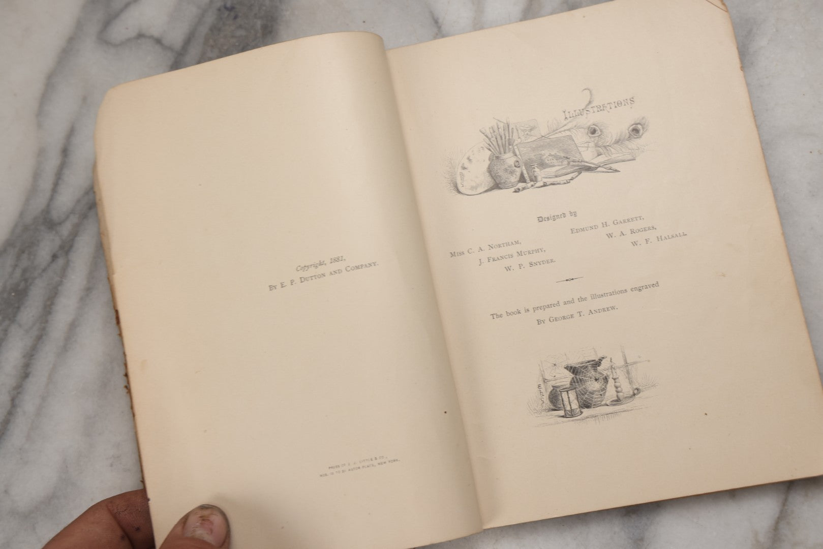 Lot 210 - "Grandma's Attic Treasures: A Story Of Old-Time Memories" Antique Illustrated Poetry Book By Mary D. Brine, E.P. Dutton & Company, 1884