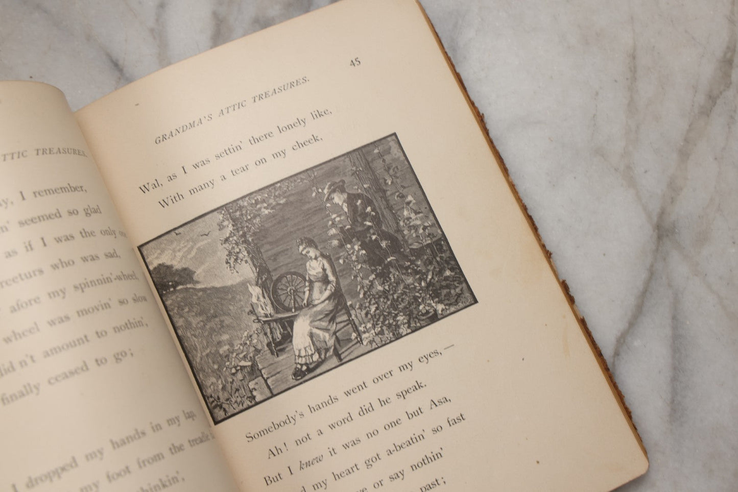Lot 210 - "Grandma's Attic Treasures: A Story Of Old-Time Memories" Antique Illustrated Poetry Book By Mary D. Brine, E.P. Dutton & Company, 1884