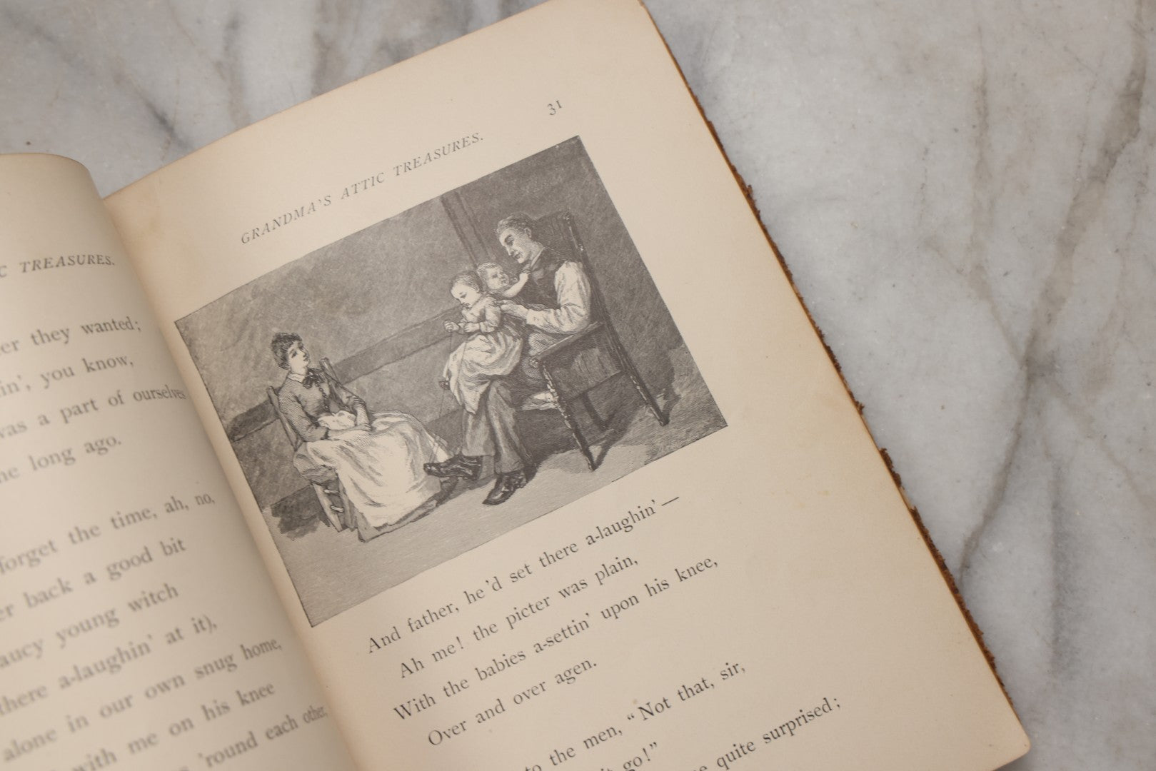 Lot 210 - "Grandma's Attic Treasures: A Story Of Old-Time Memories" Antique Illustrated Poetry Book By Mary D. Brine, E.P. Dutton & Company, 1884