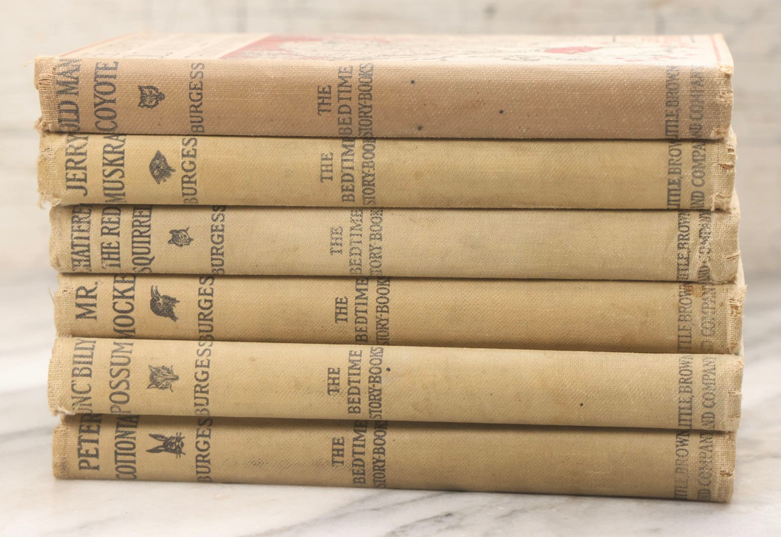 Lot 211 - Grouping Of Six Antique "The Bedtime Story-Books" By Thornton W. Burgess, Illustrated By Harrison Cady, Published By Little, Brown And Company, Boston, 1916–1923
