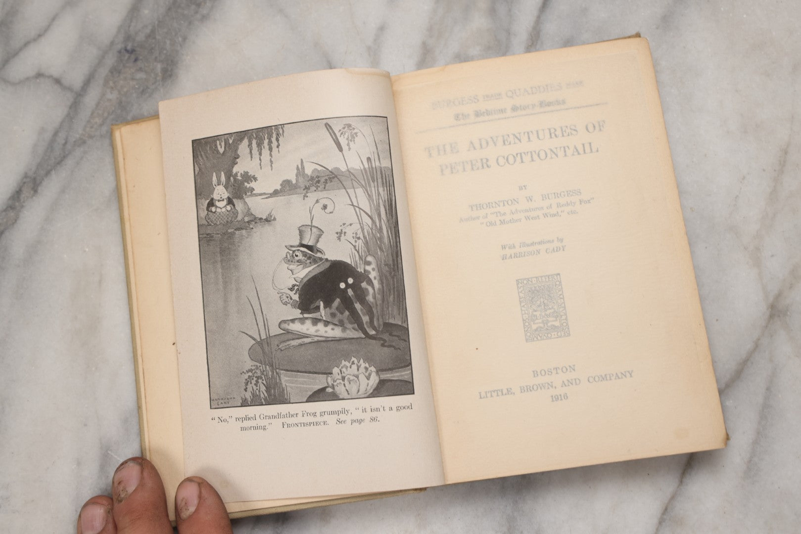 Lot 211 - Grouping Of Six Antique "The Bedtime Story-Books" By Thornton W. Burgess, Illustrated By Harrison Cady, Published By Little, Brown And Company, Boston, 1916–1923