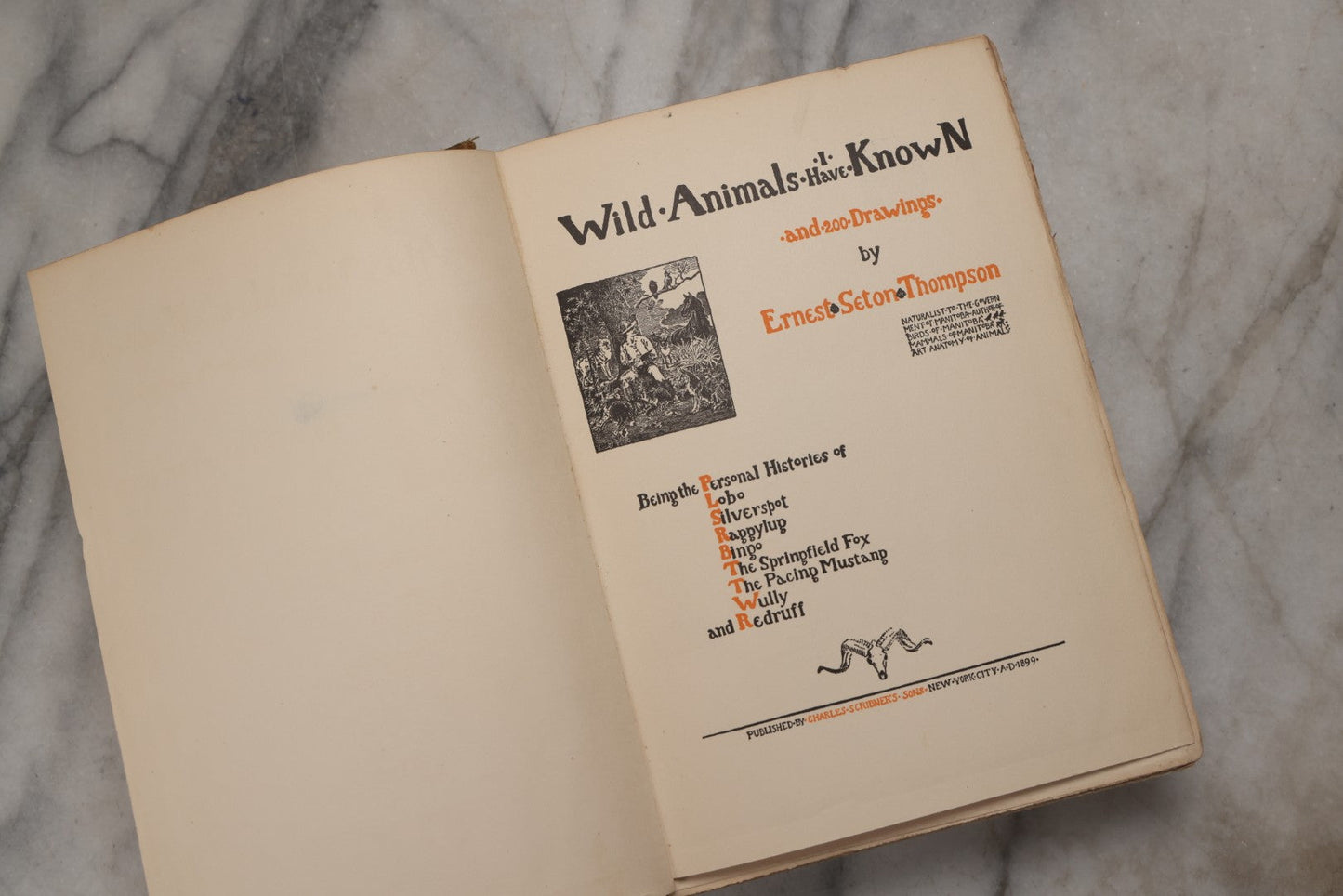 Lot 212 - "Wild Animals I Have Known" Antique Illustrated Book By Ernest Seton Thompson, Charles Scribner's Sons, New York, 1899