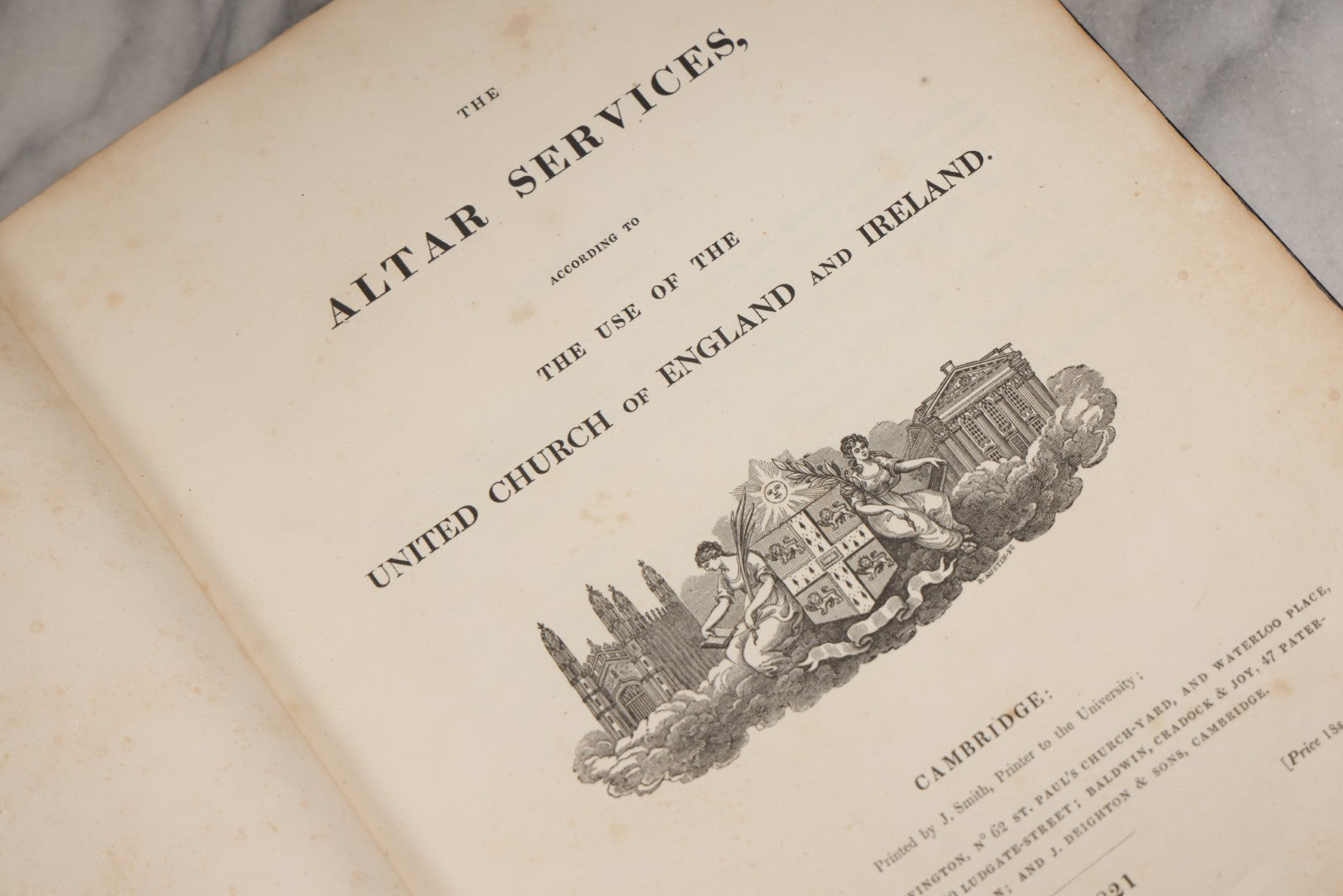 Lot 221 - "The Altar Services" Antique Leather Bound Religious Book, Cambridge, 1821