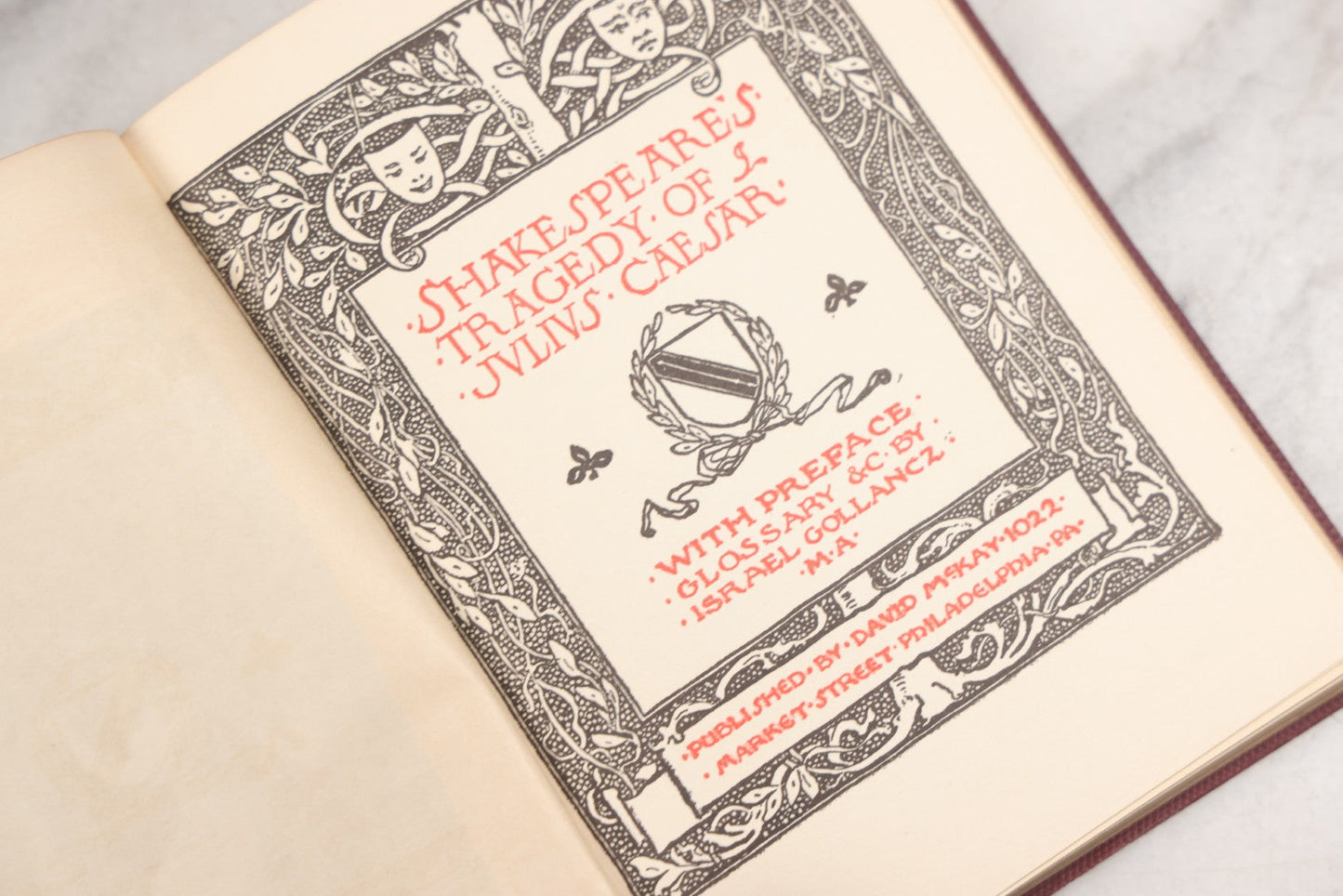 Lot 228 - Pair Of Antique Shakespeare Books "The Merchant Of Venice" And "Julius Caesar," Published By David McKay, Philadelphia, Pennsylvania