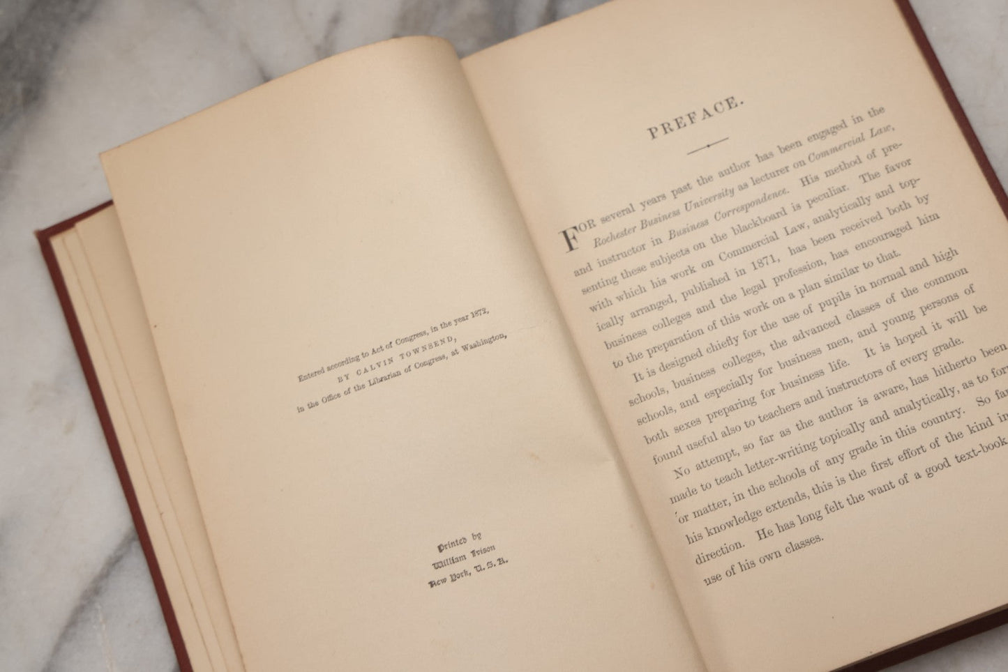 Lot 234 - "Analysis Of Letter-Writing" Antique Business Correspondence Reference Book By Calvin Townsend, Published By American Book Company, New York, 1872