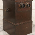 Lot 006 - Antique A. Becker Patent Stereoscope Viewer, New York, April 7, 1857, Dark-Stained Wood With Dual Rotating Card Mechanism And Two-Flap Silver-Painted Lid, 15-1/4" H