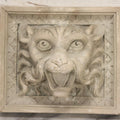 Lot 021 - Vintage Plaster Architectural Relief Plaque With Lion Head Design, 8-1/4" x 7-1/4"