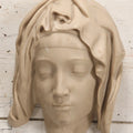 Lot 022 - Vintage Cold Cast Composite Polymer And Marble Wall Sculpture "Head Of The Virgin," Authorized Reproduction Of Michelangelo's Pietà By The Metropolitan Museum Of Art And Vatican Museums, Note Chip To Veil, 13-1/4" H