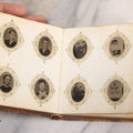 Lot 041 - Antique Complete Gem Tintype Photo Album Containing 96 Images On 12 Double-Sided Pages, Including Boy With Dog, Group And Pair Portraits, And Finely Executed Individual Studies