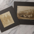 Lot 080 - Pair Of Antique Boarded Photographs Including Passengers Posing Beside Train Car With Handwritten Caption Referring To A Picnic, And Two Railroad Conductors Or Ticket Takers In Uniform