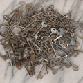 Lot 097 - Grouping Of 125 Mixed Vintage And Antique Skeleton Keys, Various Sizes And Forms