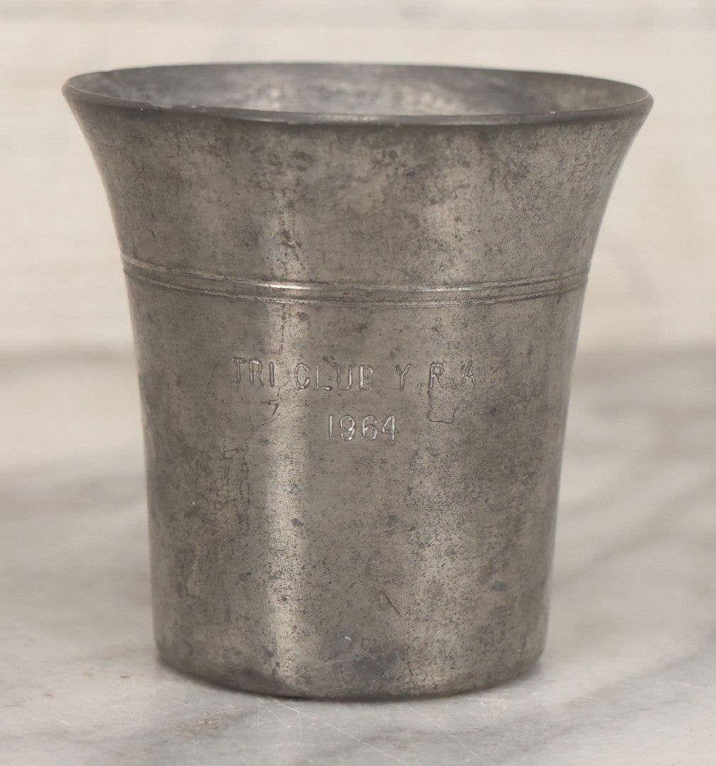 Lot 098 - Grouping Of 10 Vintage Pewter Gymkhana And Rally Trophies, 1959–1964, Various Makers Including Queen Art Pewter, Trinac Pewter, And Royal Holland Pewter