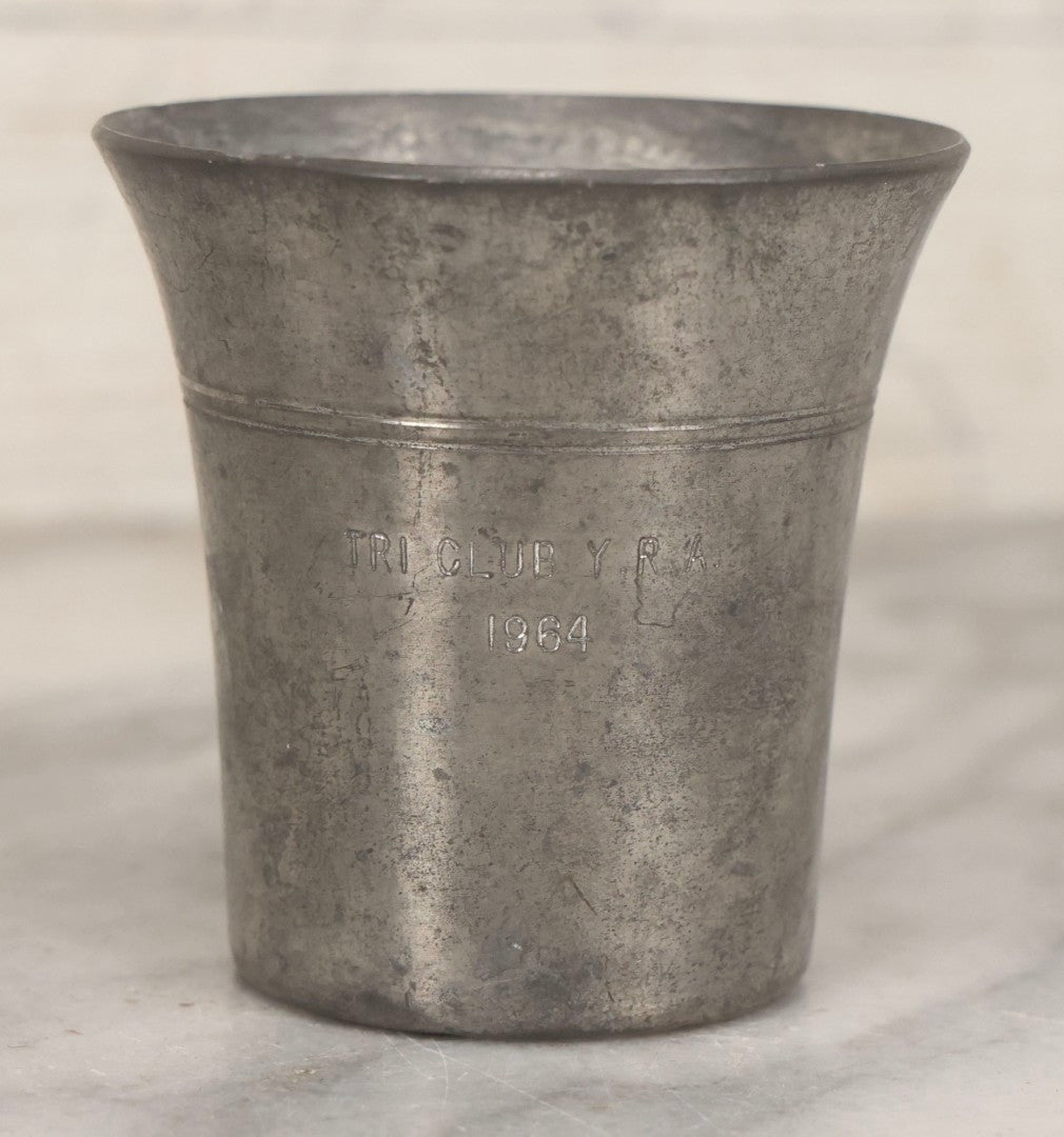 Lot 098 - Grouping Of 10 Vintage Pewter Gymkhana And Rally Trophies, 1959–1964, Various Makers Including Queen Art Pewter, Trinac Pewter, And Royal Holland Pewter