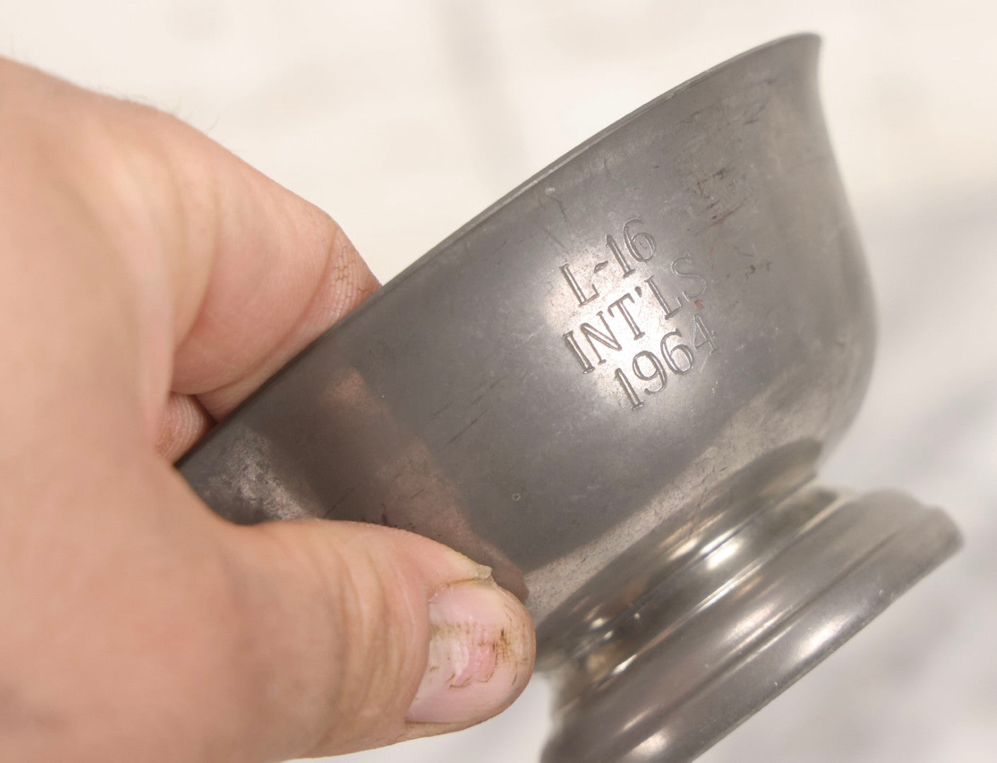 Lot 098 - Grouping Of 10 Vintage Pewter Gymkhana And Rally Trophies, 1959–1964, Various Makers Including Queen Art Pewter, Trinac Pewter, And Royal Holland Pewter