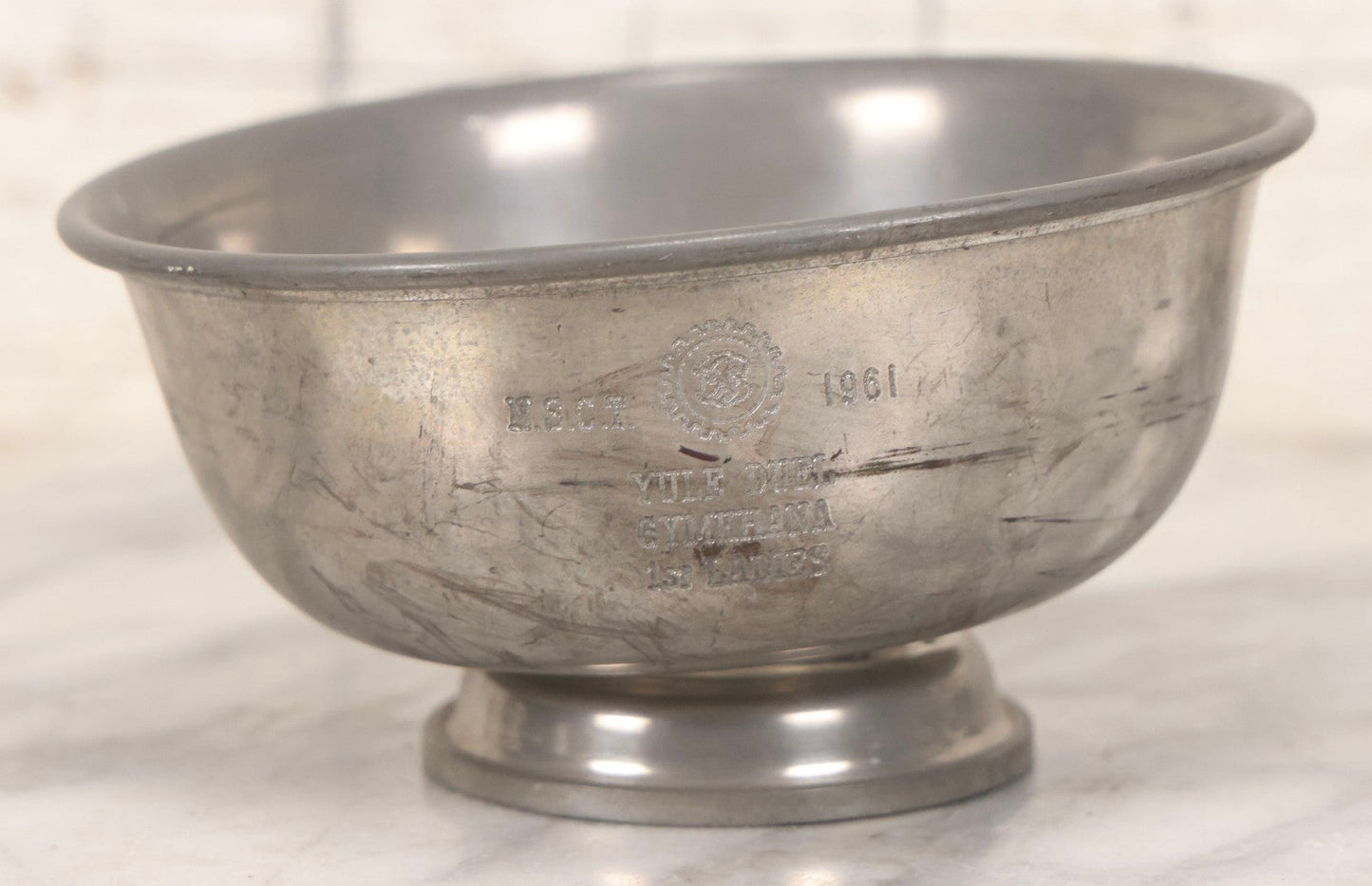 Lot 098 - Grouping Of 10 Vintage Pewter Gymkhana And Rally Trophies, 1959–1964, Various Makers Including Queen Art Pewter, Trinac Pewter, And Royal Holland Pewter
