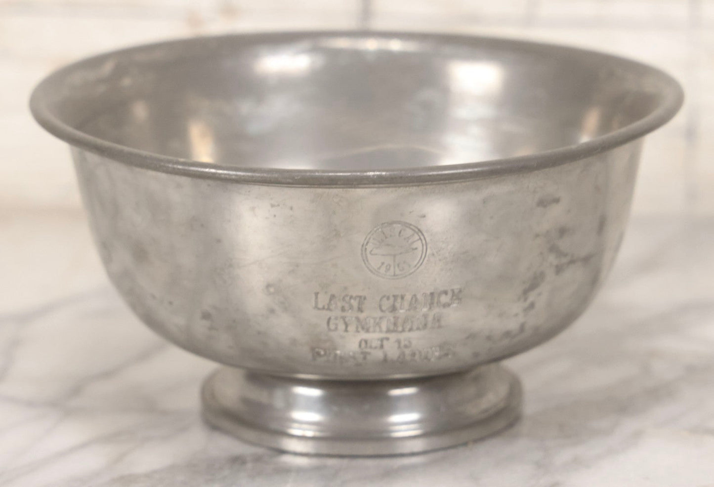 Lot 098 - Grouping Of 10 Vintage Pewter Gymkhana And Rally Trophies, 1959–1964, Various Makers Including Queen Art Pewter, Trinac Pewter, And Royal Holland Pewter