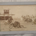 Lot 101 - Vintage Photograph Of Early Motorcycle Race Start, Racers Running Alongside Bikes, In Plastic Frame, 7-1/2" x 5-1/2"