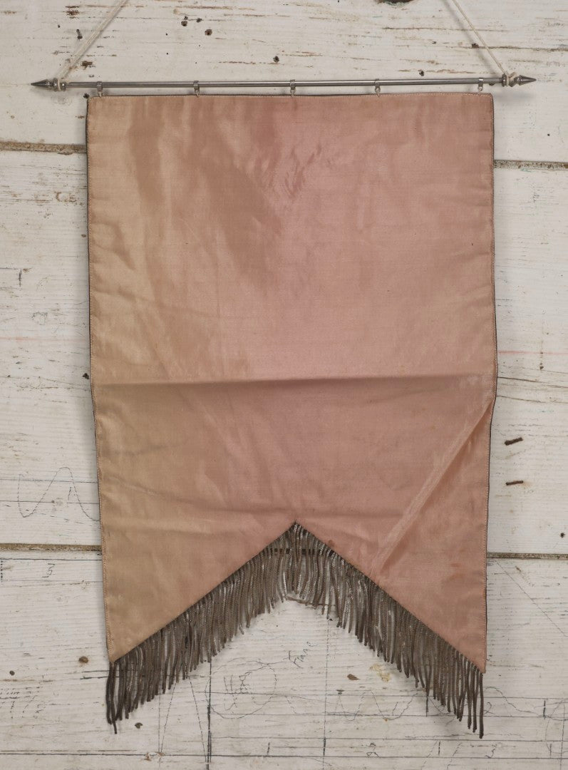 Lot 106 - Vintage Hand-Painted Odd Fellows I.O.O.F.. Rebekah Lodge Banner With Dove And Olive Branch On Green Fabric