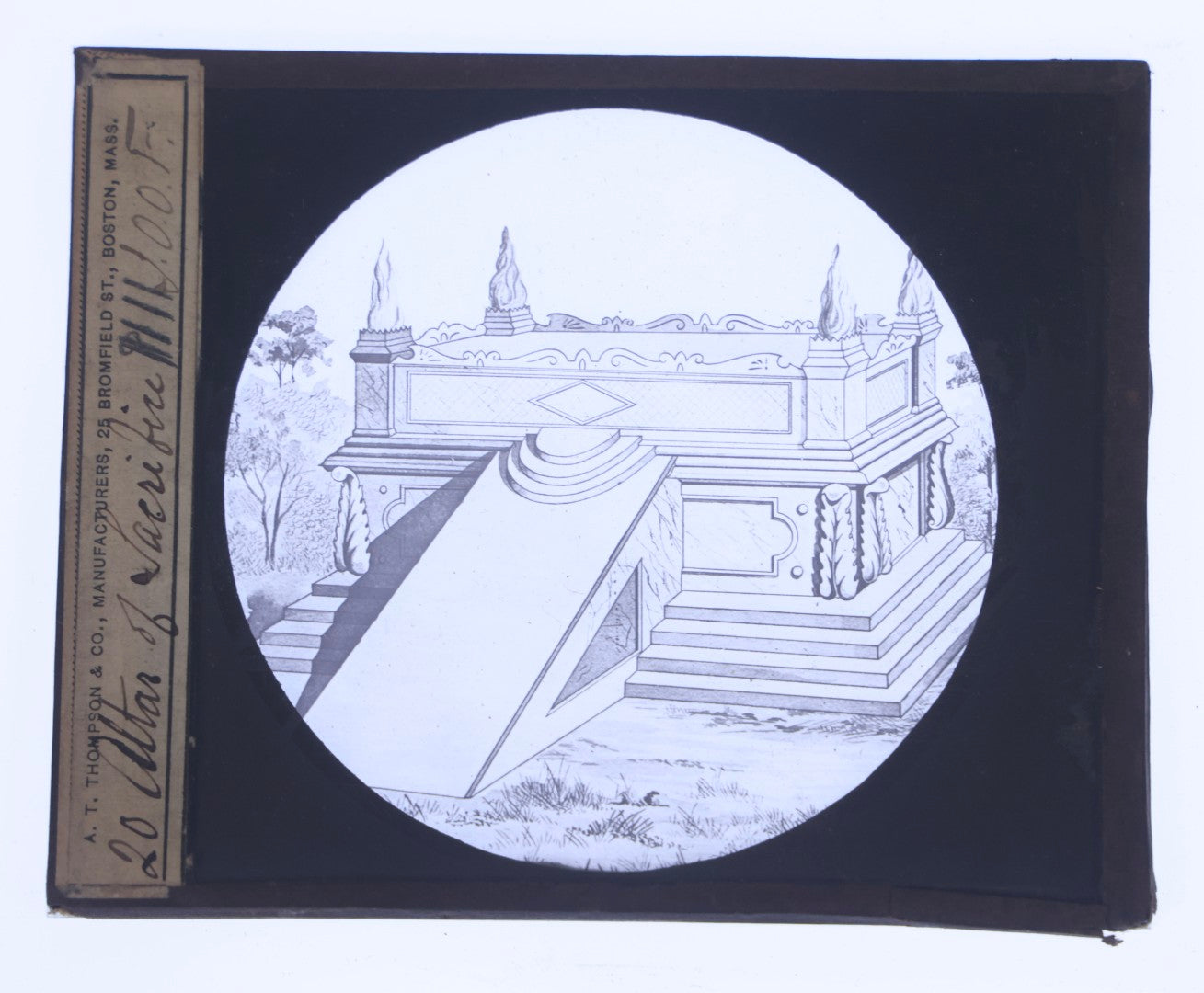 Lot 111 - Grouping Of 18 Antique Hand-Colored Magic Lantern Slides Relating To The Odd Fellows I.O.O.F.., Including Royal Purple Degree And Altar Scenes