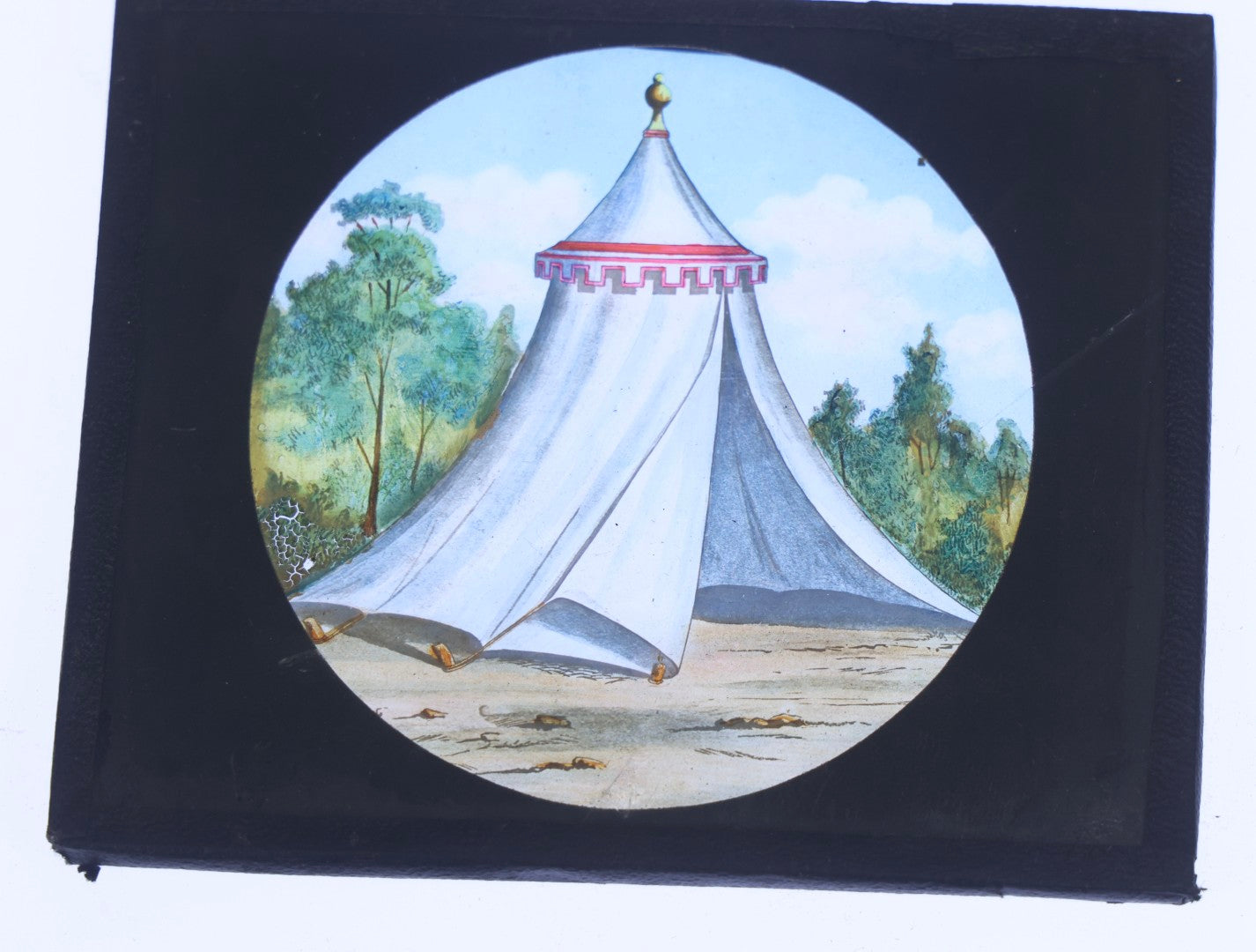 Lot 111 - Grouping Of 18 Antique Hand-Colored Magic Lantern Slides Relating To The Odd Fellows I.O.O.F.., Including Royal Purple Degree And Altar Scenes