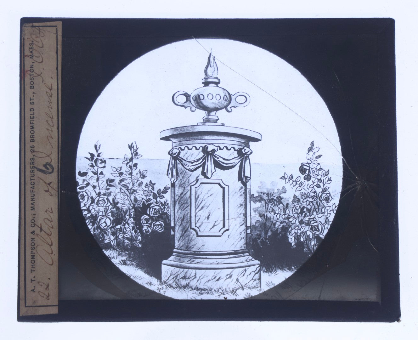 Lot 111 - Grouping Of 18 Antique Hand-Colored Magic Lantern Slides Relating To The Odd Fellows I.O.O.F.., Including Royal Purple Degree And Altar Scenes