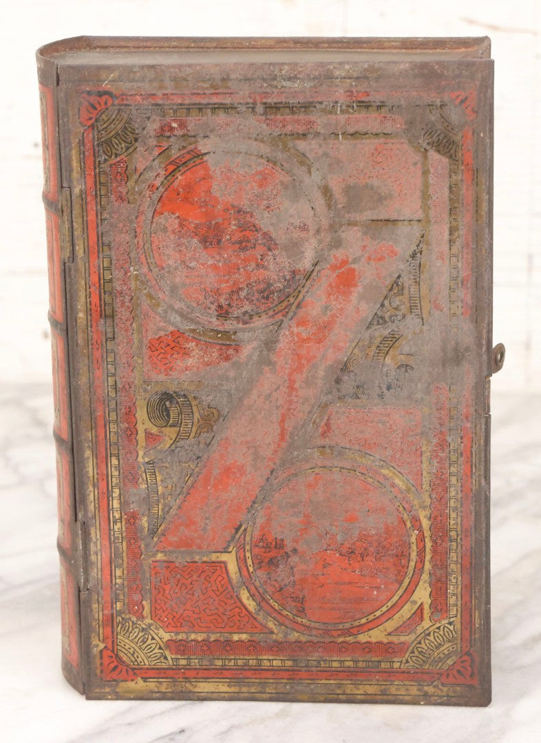 Lot 117 - Antique Tin Lithograph Book Safe In The Form Of Book Titled "History Of China," Marked "W.G. & B." On Spine
