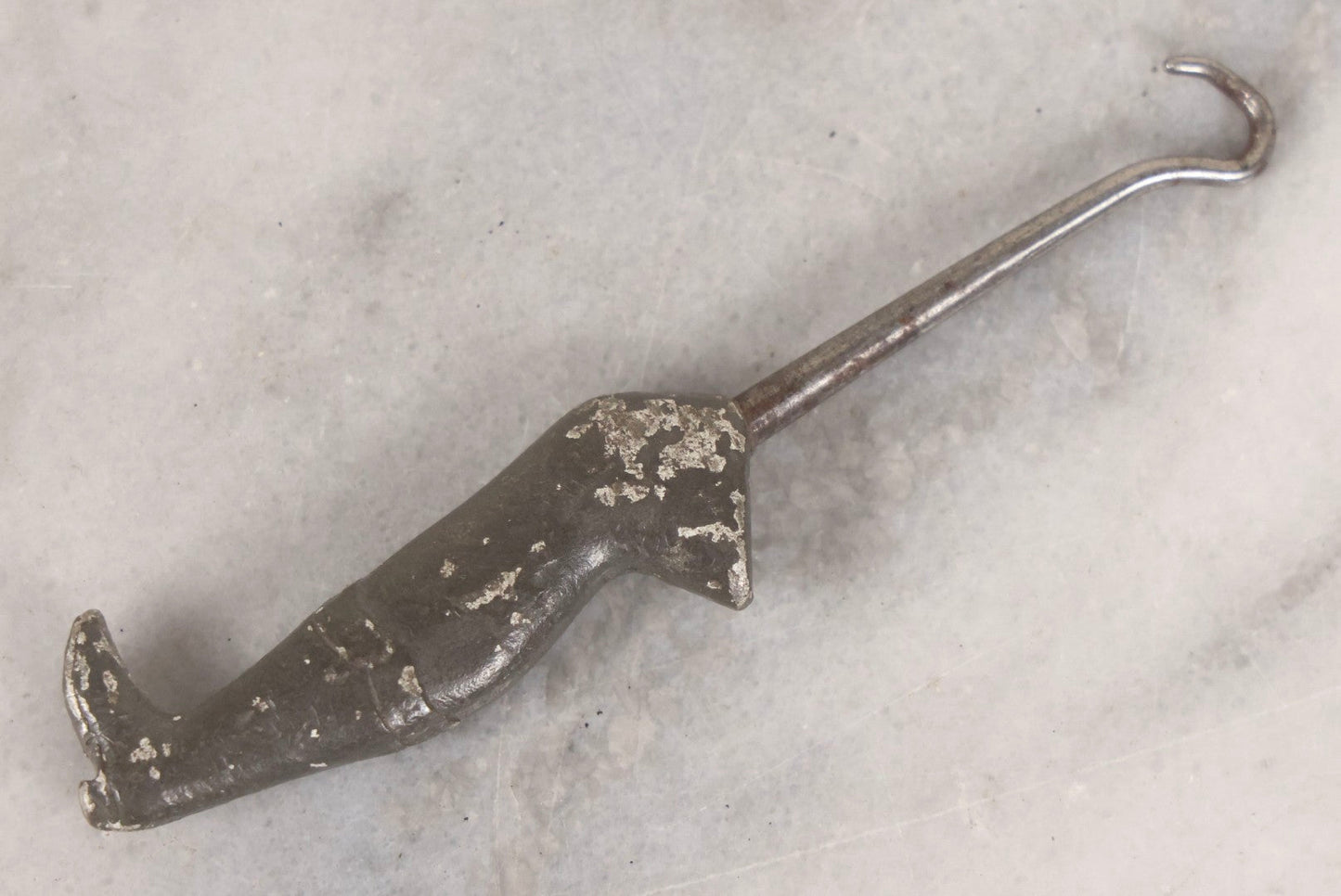 Lot 131 - Antique Cast Metal Button Hook With Handle In The Form Of A Lady's Leg And Victorian Boot, Circa Late 19th Century