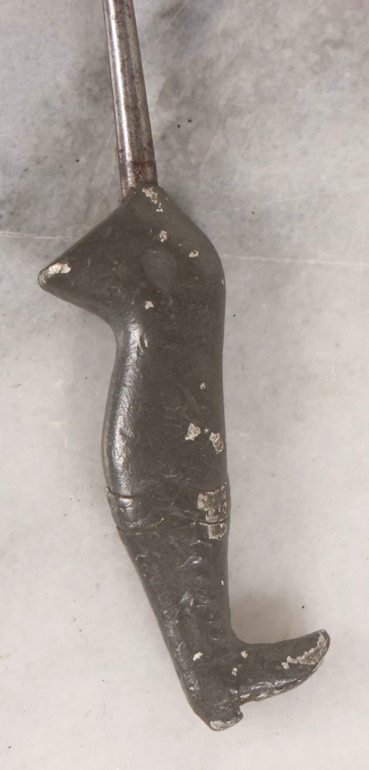 Lot 131 - Antique Cast Metal Button Hook With Handle In The Form Of A Lady's Leg And Victorian Boot, Circa Late 19th Century