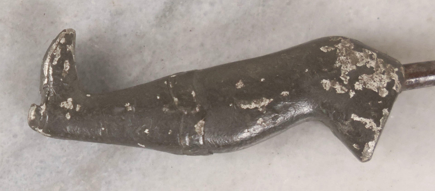Lot 131 - Antique Cast Metal Button Hook With Handle In The Form Of A Lady's Leg And Victorian Boot, Circa Late 19th Century