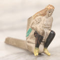 Lot 132 - Antique Painted Clay Figural Pipe Of A Busty Blonde Woman Sitting On A Chamber Pot, Stamped L. Fiolet, St. Omer, France, Note Stem Broken, 3-1/8" L