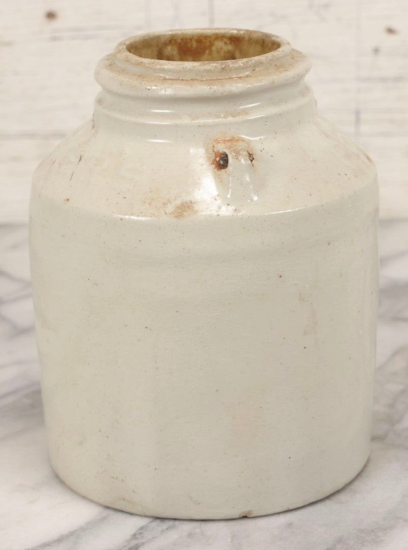 Lot 136 - Antique Stoneware Crock For Bowker's Pyrox Combined Insecticide And Fungicide, Boston, Baltimore, And Cincinnati, 7-1/8" H