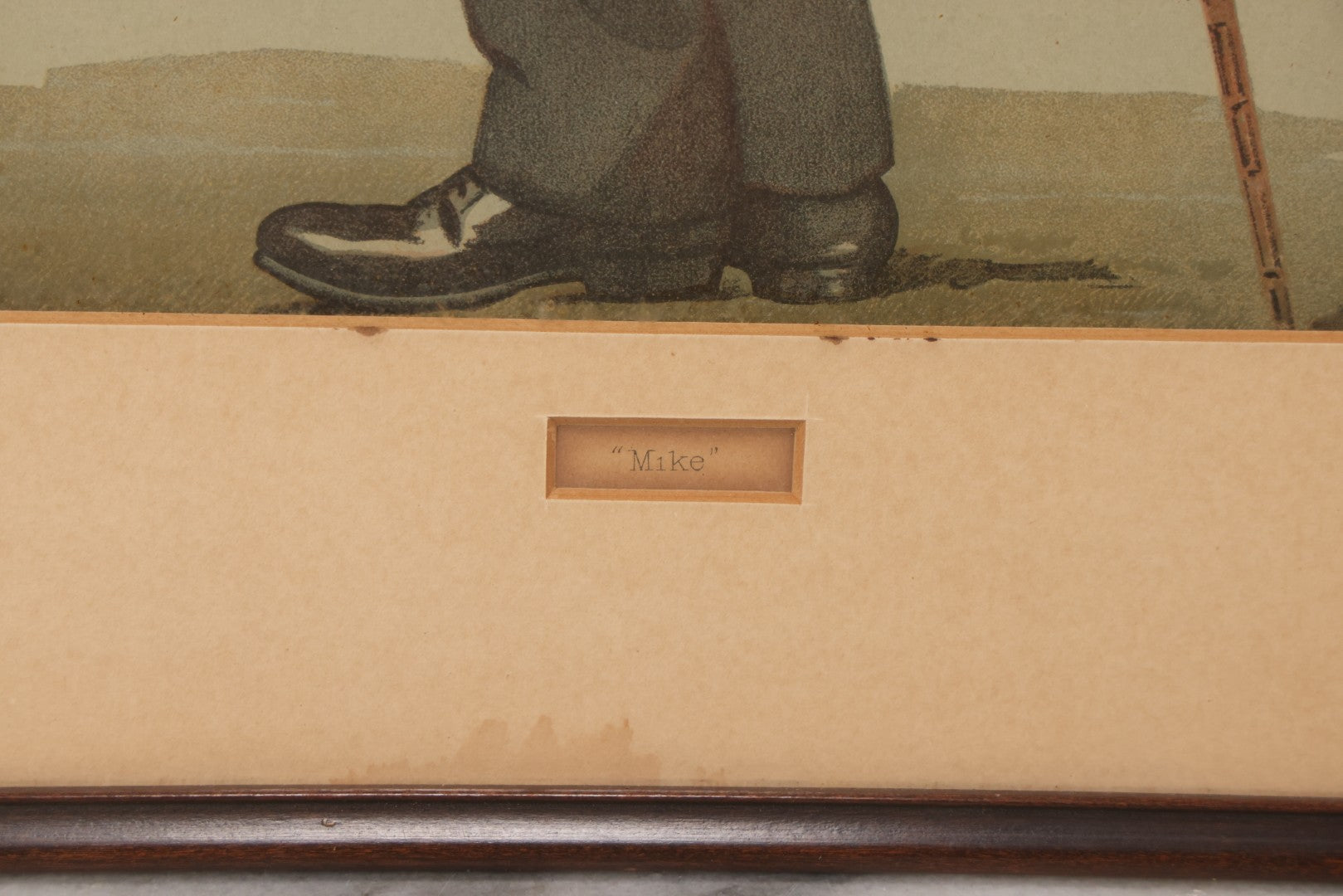 Lot 146 - Antique Vanity Fair Chromolithograph Print Cartoon Titled “Mike," From Men Of The Day No. 653, By Sir Leslie Ward, Vincent, Brooks, Day & Son Lithographers, July 16, 1896, Framed, 11-3/4" x 17-3/4"