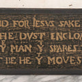 Lot 149 - Vintage Grave Rubbing Of Shakespeare's Tomb Inscription, “Blessed Be The Man That Spares These Stones, And Cursed Be He That Moves My Bones,” Framed, 36-3/4" x 11-3/4"