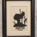 Lot 151 - Vintage Silhouette Artwork “Reich Mal!”("Rich Enough!") Depicting Forest Man Greeting Child With Flowers, Framed, 6-1/8" x 8-1/8"