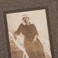 Lot 156 - Antique Foldered Photograph Of African American Woman In Hat Posing On Wicker Chair, Addressed To Freddie Dean