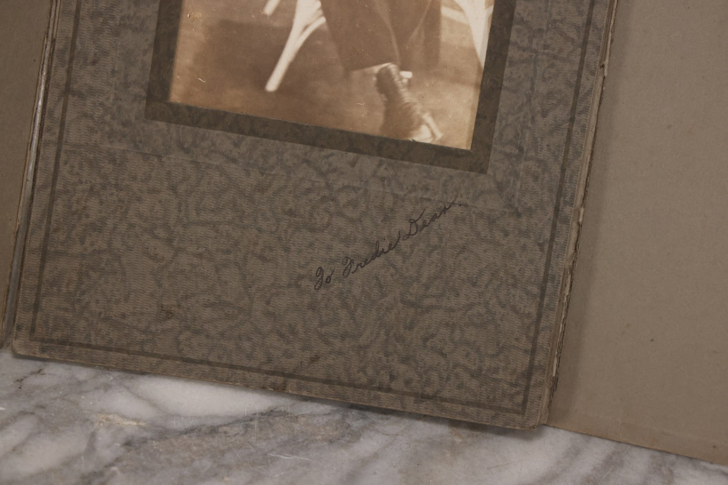 Lot 156 - Antique Foldered Photograph Of African American Woman In Hat Posing On Wicker Chair, Addressed To Freddie Dean