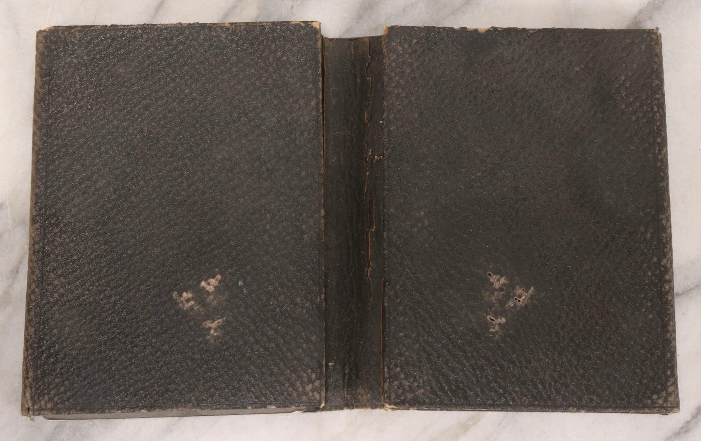 Lot 157 - Antique Quad-Fold Leatherette Photo Folder Wallet With Four Cabinet Card Photographs, Including Woman's Portraits And Children With Lamb