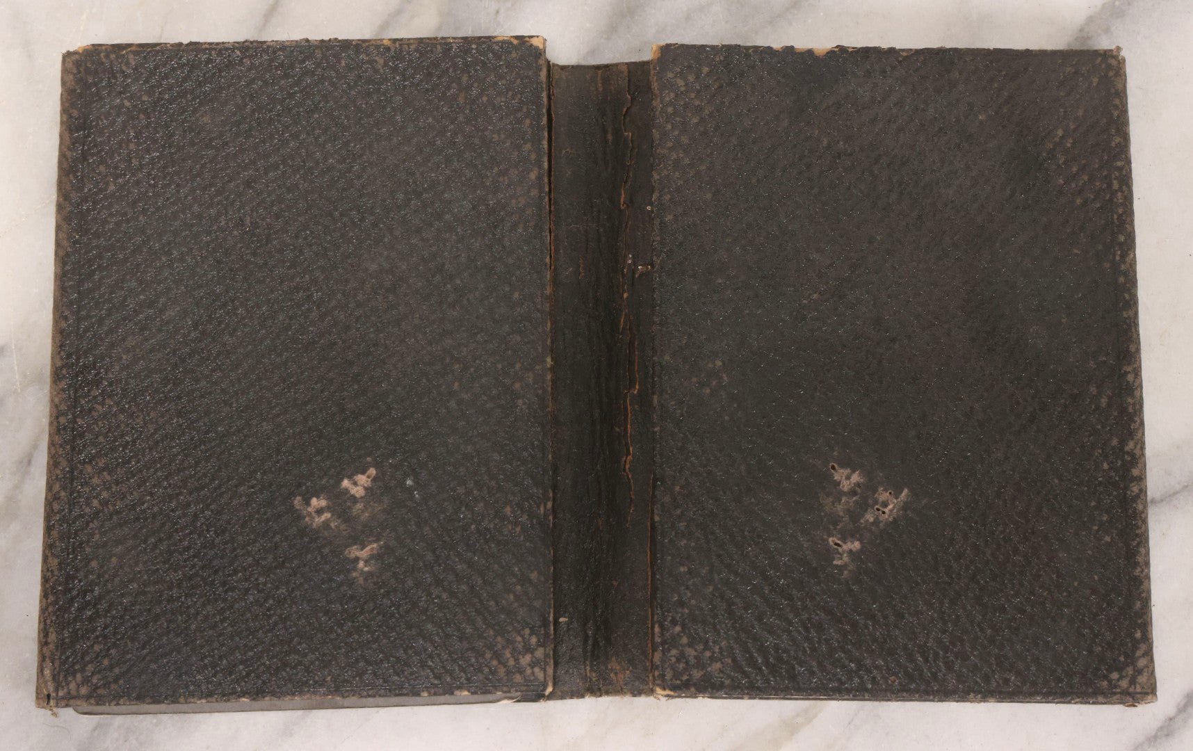 Lot 157 - Antique Quad-Fold Leatherette Photo Folder Wallet With Four Cabinet Card Photographs, Including Woman's Portraits And Children With Lamb