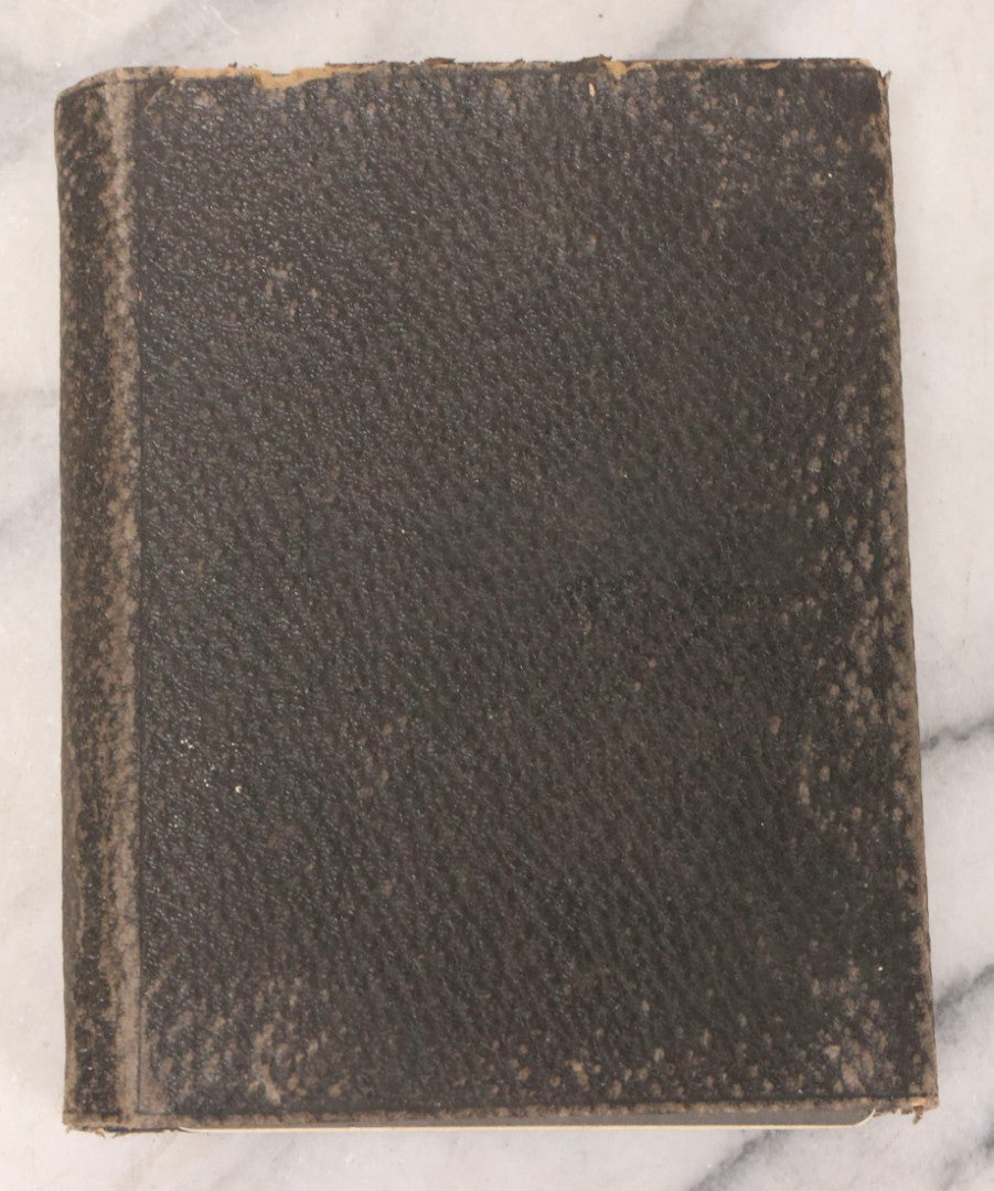 Lot 157 - Antique Quad-Fold Leatherette Photo Folder Wallet With Four Cabinet Card Photographs, Including Woman's Portraits And Children With Lamb