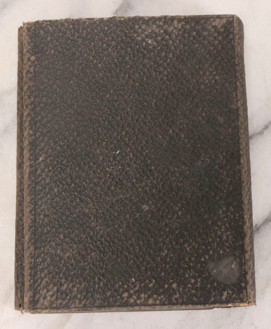 Lot 157 - Antique Quad-Fold Leatherette Photo Folder Wallet With Four Cabinet Card Photographs, Including Woman's Portraits And Children With Lamb