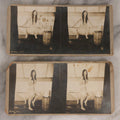 Lot 158 - Pair Of Vintage Risqué Stereograph Photo Cards Depicting Nude Woman In Bath Tub And Posing With Towel, Copyright 1926 By I.M.R. Co.