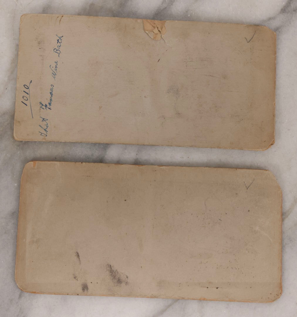 Lot 158 - Pair Of Vintage Risqué Stereograph Photo Cards Depicting Nude Woman In Bath Tub And Posing With Towel, Copyright 1926 By I.M.R. Co. 