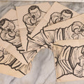 Lot 171 - Grouping Of Six Vintage Practice Shooting Targets With Printed Illustration Of Gangster Aiming Revolver, Circa 1950s