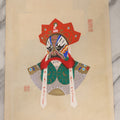Lot 174 - Vintage Chinese Peking Opera Character Painting with Blue Mask and Turquoise Armor Plates