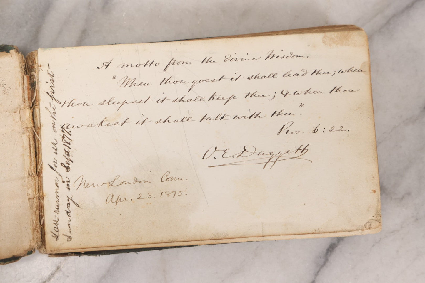 Lot 179 - Antique Autograph Book Belonging To “Stella,” Filled With Inscriptions And Signatures, Dated 1875–1881, Note Poor Condition