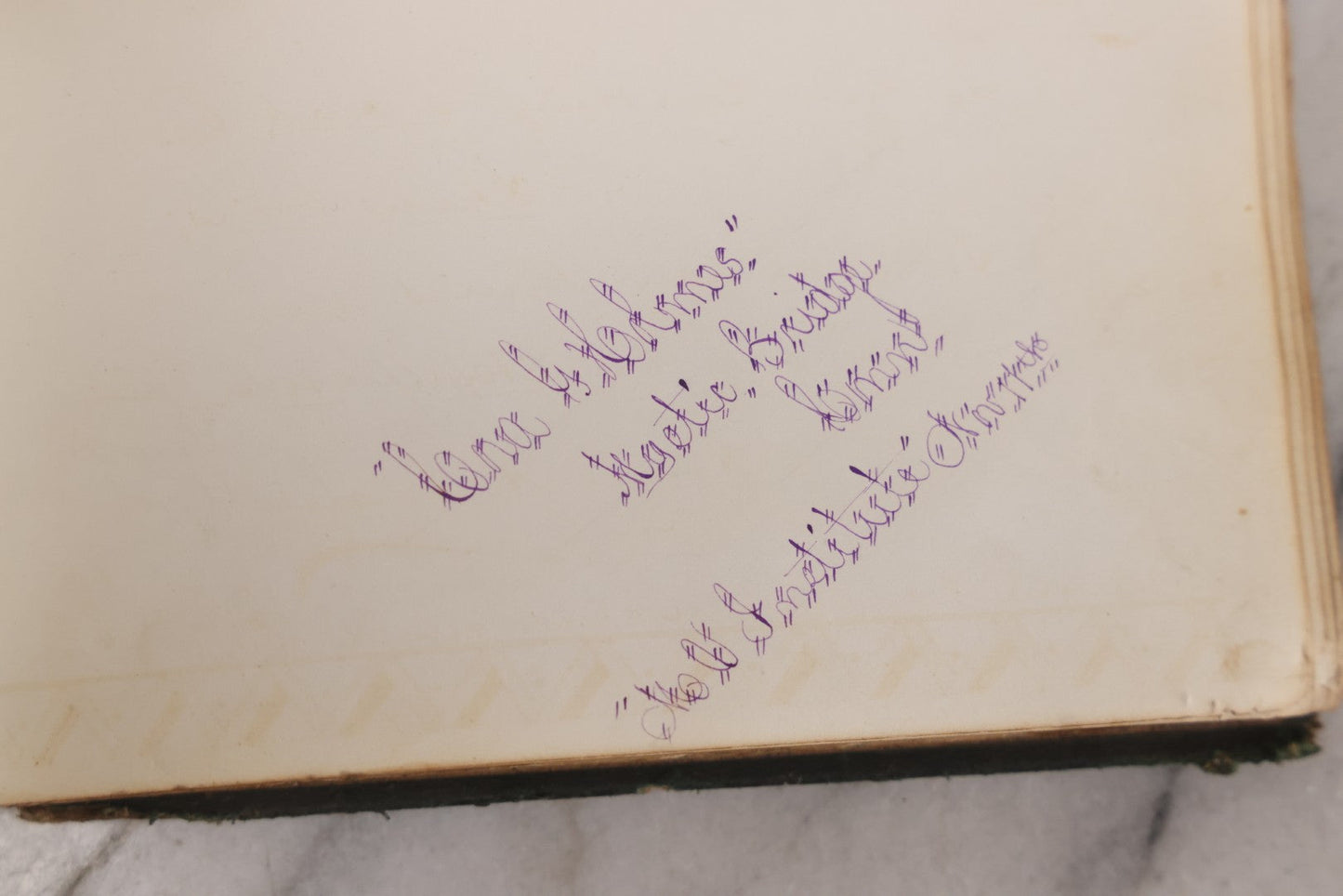 Lot 179 - Antique Autograph Book Belonging To “Stella,” Filled With Inscriptions And Signatures, Dated 1875–1881, Note Poor Condition