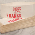 Lot 184 - Grouping Of 35+ Vintage Advertising Paper Hot Dog "Classy Cap" Vendor Hats For Cook's All-Meat Hickory-Smoked Franks, Made By Lin-N-Lock Co., New Orleans, Louisiana